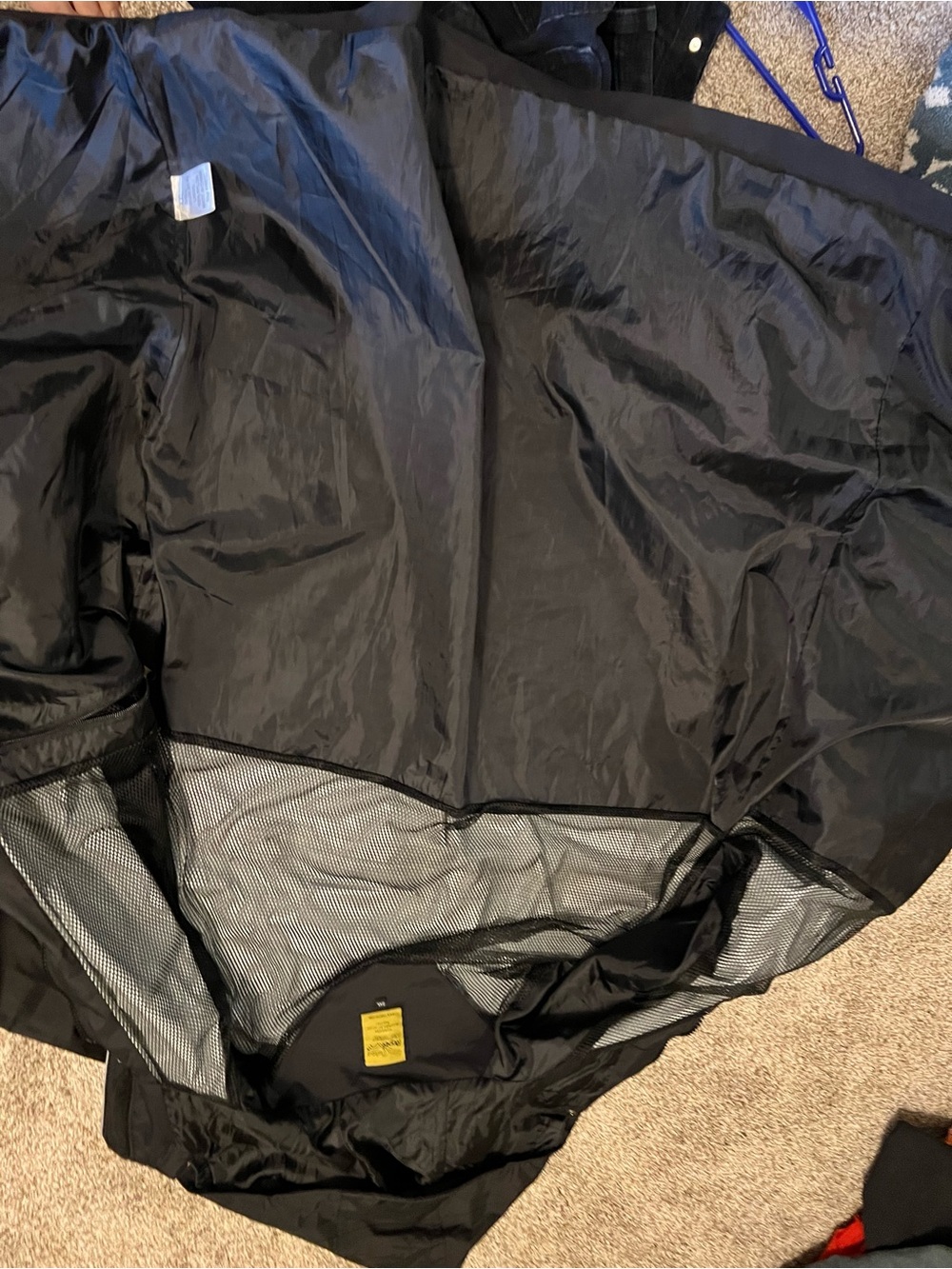 Men's Black Hooded Long Rain Jacket - Lightweight Waterproof Coat 2XL Reflective - Picture 7 of 7
